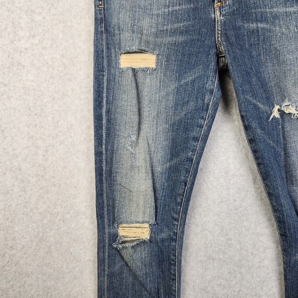 AGOLDE Jeans Womens 26 Blue Denim Medium Wash Distressed Stretch Made in USA - Picture 2 of 15